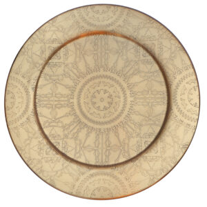 Gold Wall Plate Engraved with Modern Design