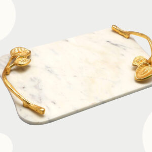 Serving Tray - White & Gold.