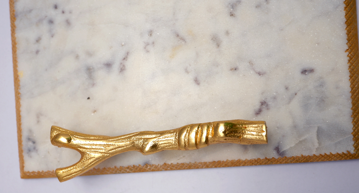 Marble Tray with Gold Handle - Image 2