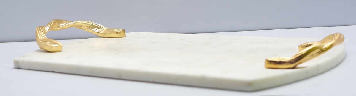 Marble Tray with Gold Handle - Image 2