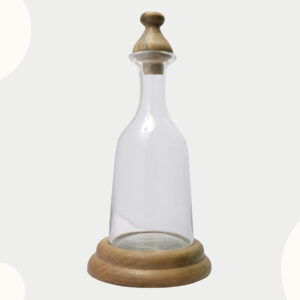 Minimalist Glass Carafe, Wooden Stopper Water Bottle, Bedside Night Carafe, Modern Kitchen Serveware, Nordic Home Décor, Aesthetic Desk Accessories, Glass Decanter with Wood Base, Premium Water Pitcher, Boho Table Centerpiece, Elegant Juice Container