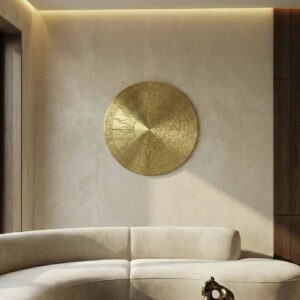 Sun and moon wall décor, Celestial wall art, Day and night wall hanging, Boho bedroom decoration, Gold metal sun wall art, Spiritual home accents, Aesthetic room décor, Antique Handicrafts wall plate, Astrology gift items, Etched brass wall hanging