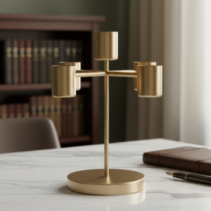 Metal T-Light Holder Champagne Gold Candle Holder Modern Home Decor Minimalist Candle Stand Tabletop T-Light Holder Decorative Candle Holder Set Gift Set for Home Decor Office Desk Decor Living Room Candle Stand Festive Candle Holder