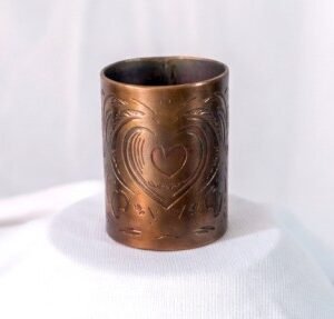 Antique Copper Scroll Napkin Ring — product view