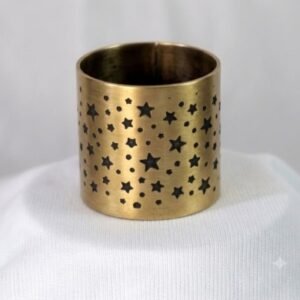Brass Star Napkin Ring with Black Inlay — product view