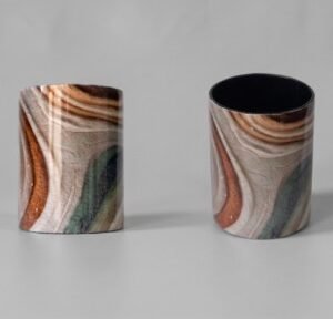 Marble Swirl Enamel Napkin Ring — product view