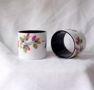 Botanical Enamel Napkin Ring — product view