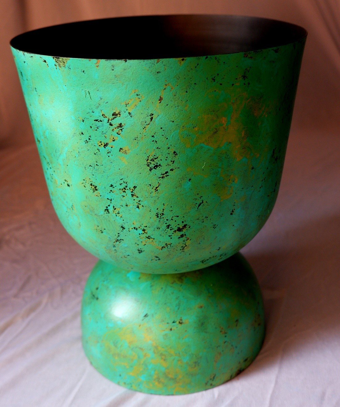 Turquoise Patina Planter and Vase Set — detail view 2