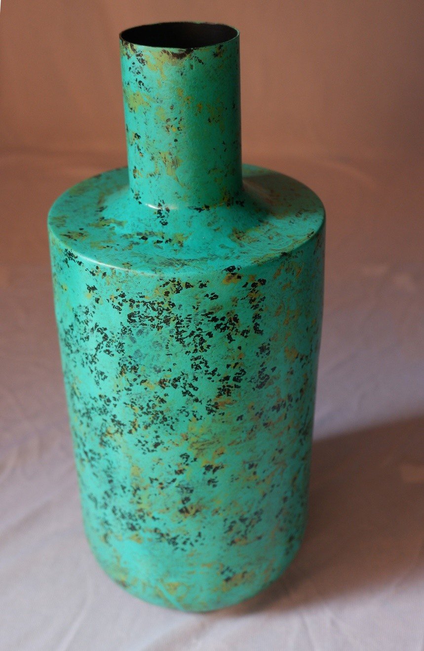 Turquoise Patina Planter and Vase Set — detail view 4