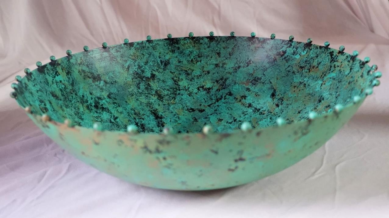Turquoise Patina Bowl and Vase Décor Set of 8 — detail view 4