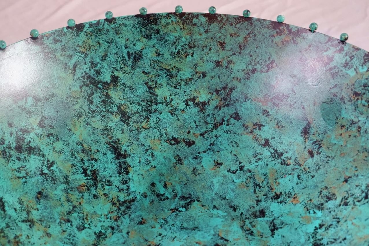 Turquoise Patina Bowl and Vase Décor Set of 8 — detail view 5