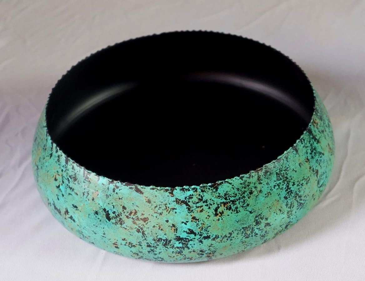 Turquoise Patina Bowl and Vase Décor Set of 8 — detail view 6