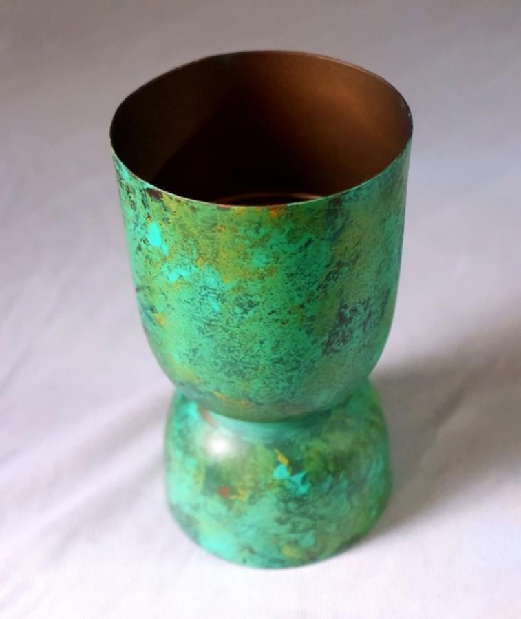 Turquoise Patina Bowl and Vase Décor Set of 8 — detail view 7