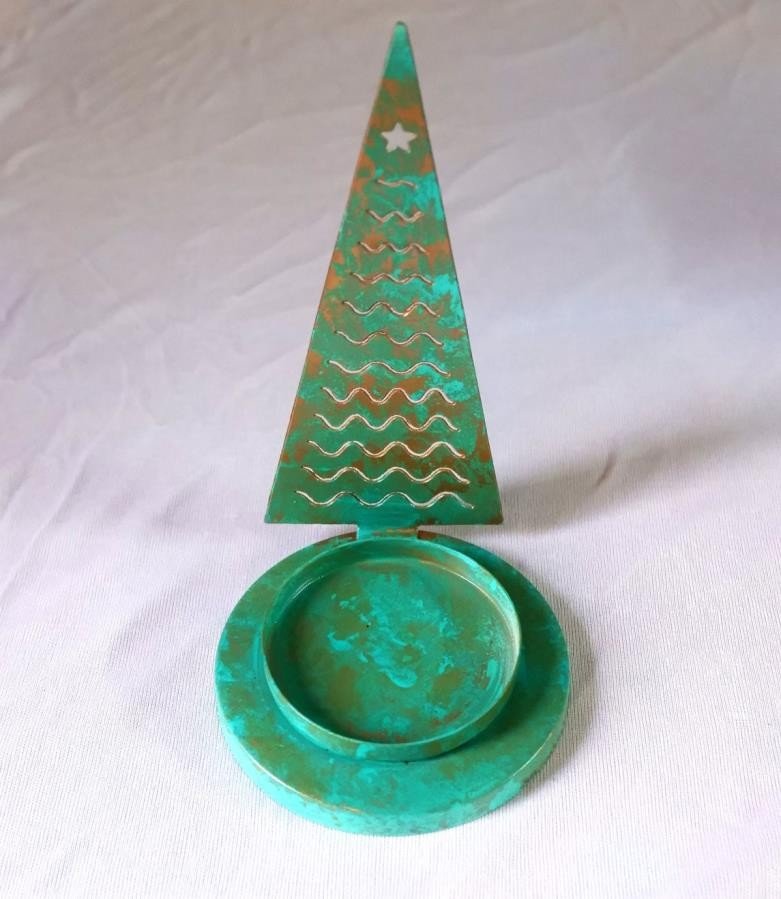 Turquoise Patina Bowl and Vase Décor Set of 8 — detail view 8