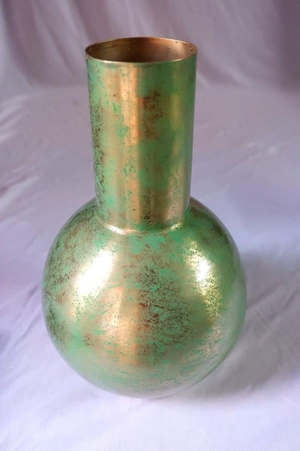 Turquoise Patina Bowl and Vase Décor Set of 8 — detail view 10